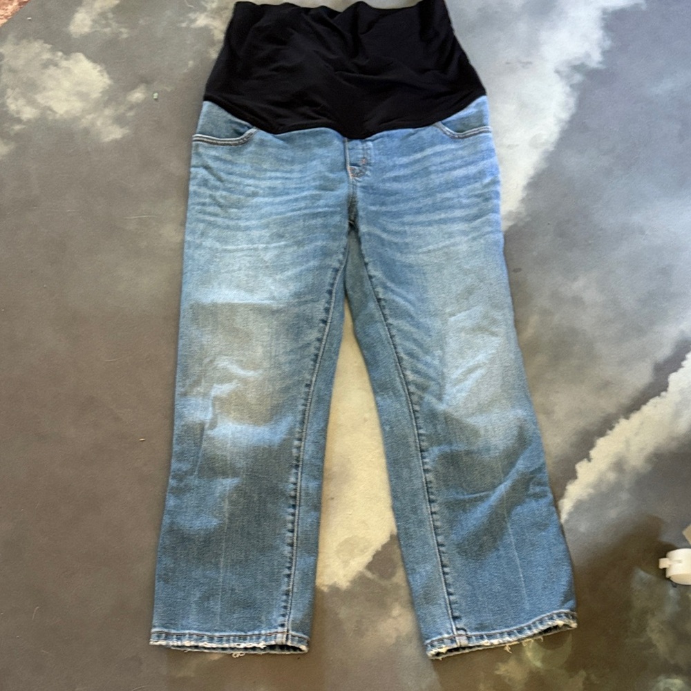 Hatch 30” Maternity High Rise Blue Denim Jeans